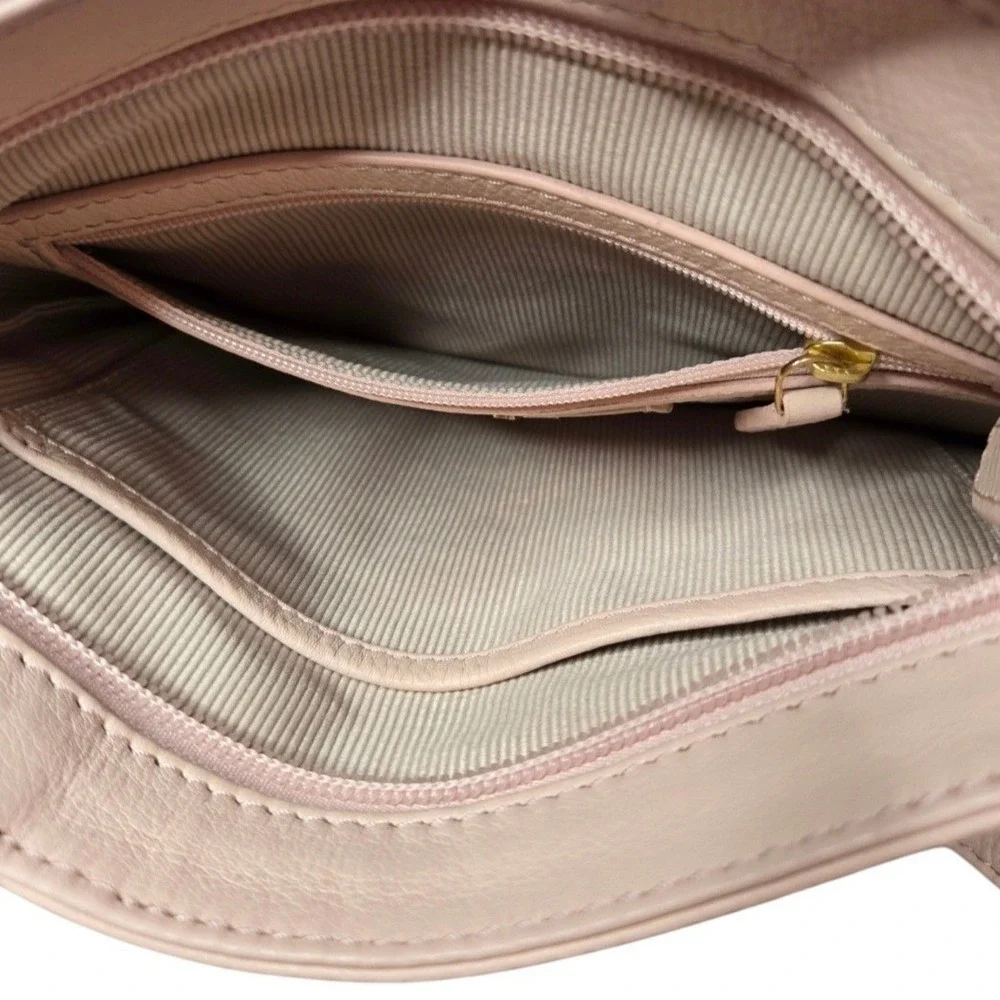 Radley London Pocket Leather Crossbody Bag Pebbled Blush Pink Scottie Dog Charm